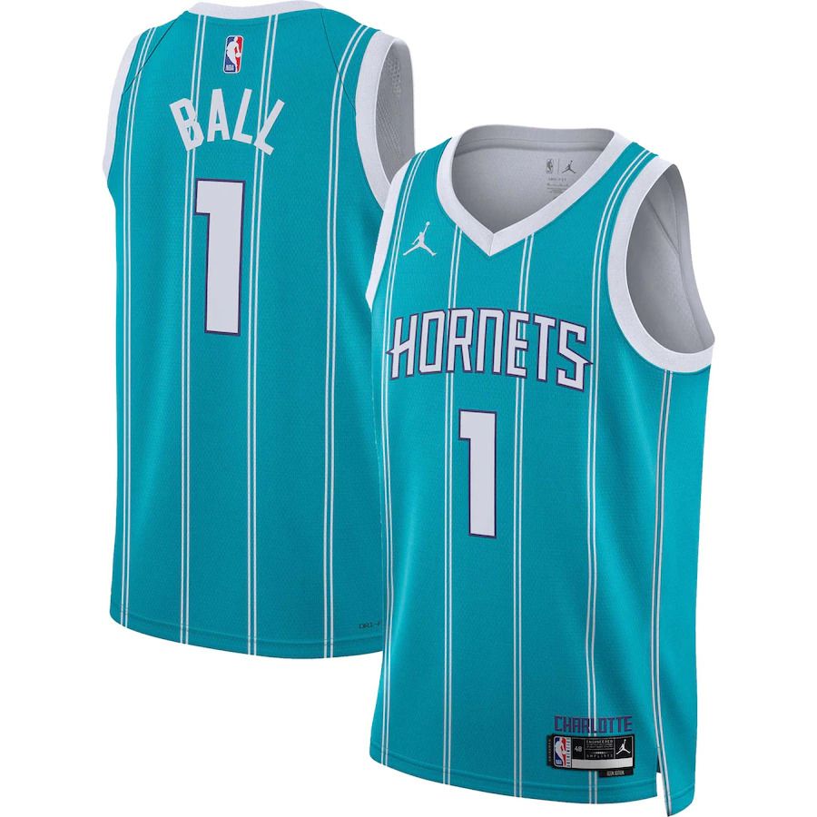 Men Charlotte Hornets 1 LaMelo Ball Jordan Brand Teal Icon Edition 2022-23 Swingman NBA Jersey